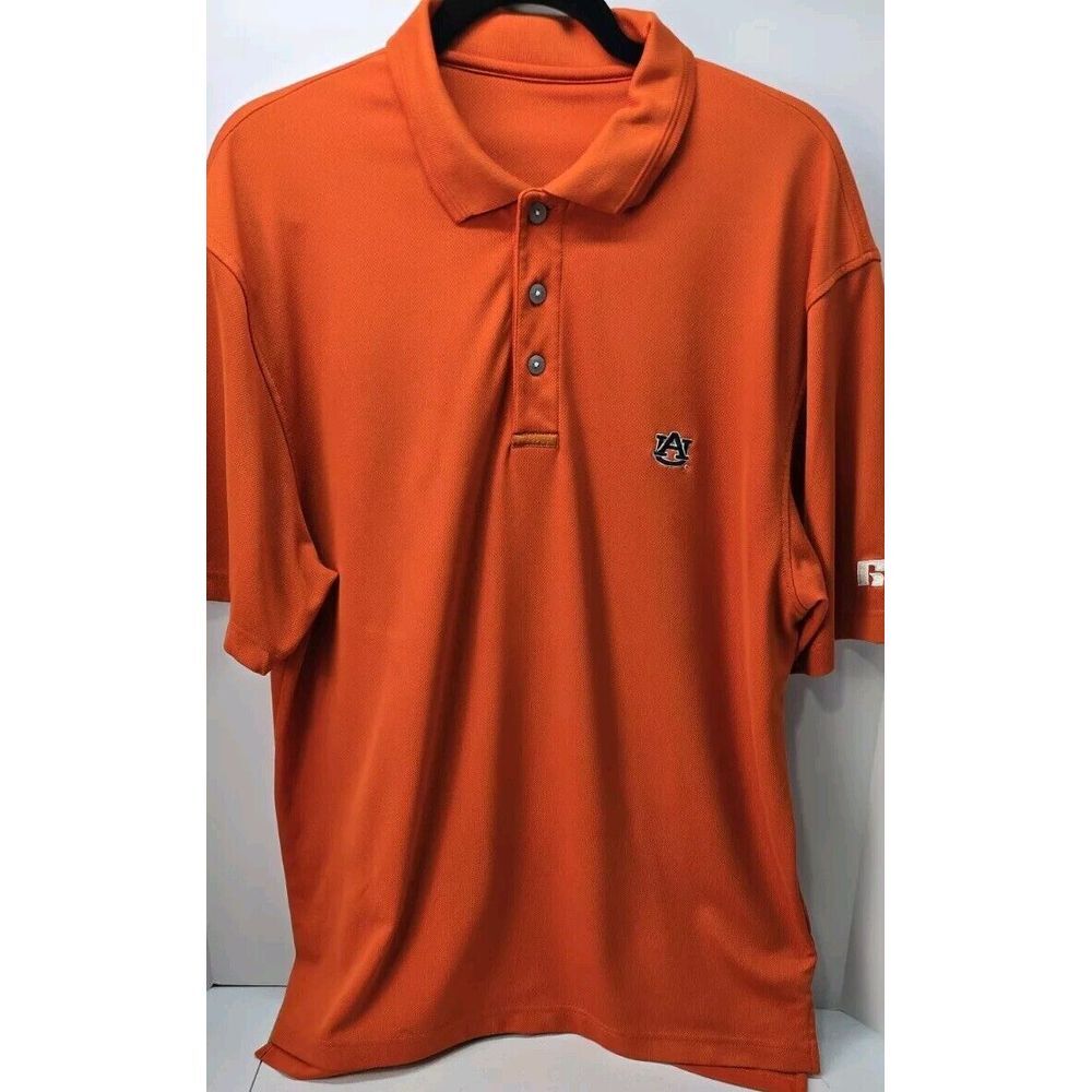 NCAA Auburn University‎ Men's Polo Shirt by Russell SS Orange Sz L